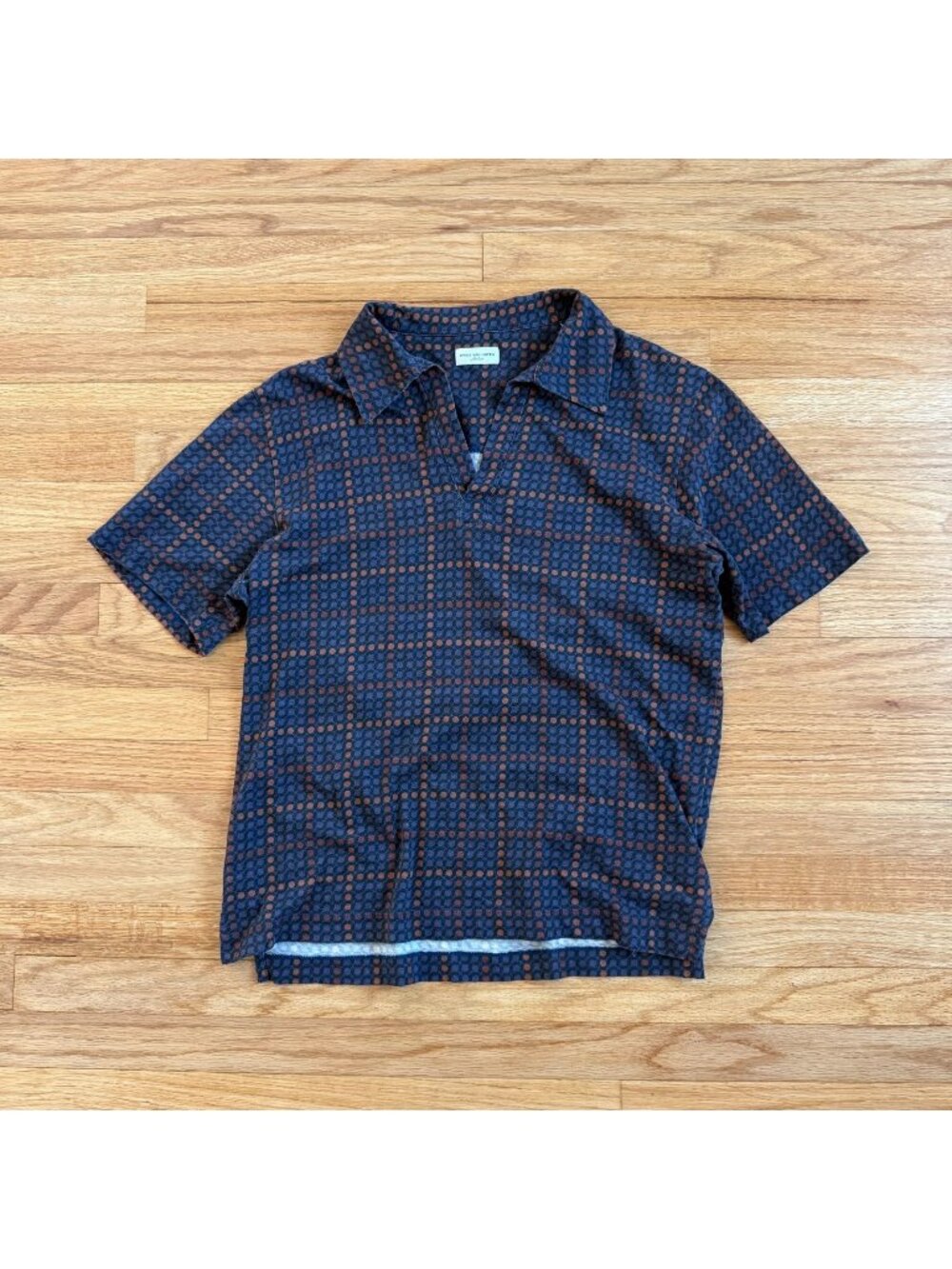 Dries Van Noten SS18 All-Over Print Cotton Kkipper Polo Shirt Medium